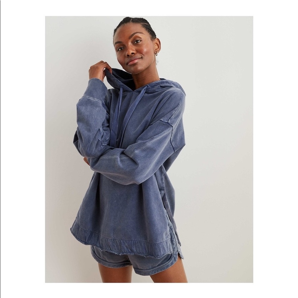 NWOT Aerie sunwashed desert hoodie navy blue oversized sweatshirt medium